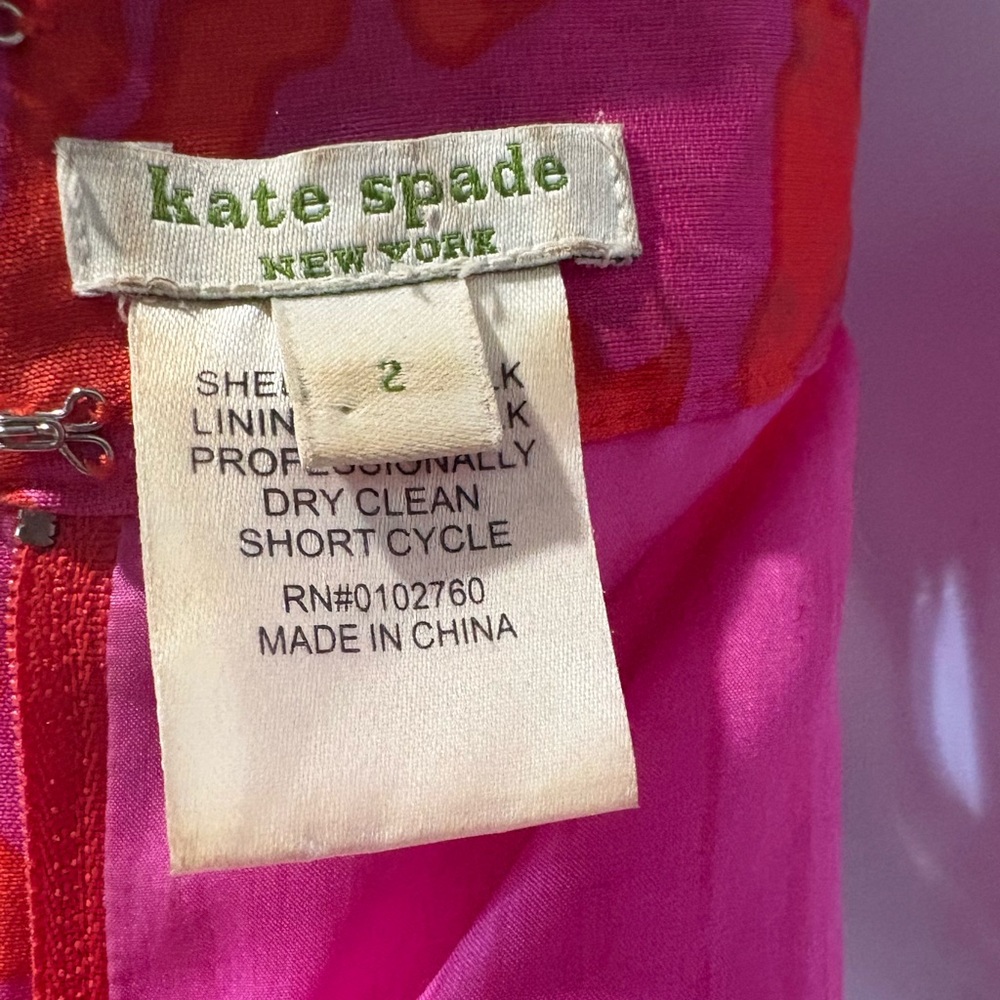 Vintage Kate Spade New York Silk Shift Dress Sz. 2 - Picture 8 of 12